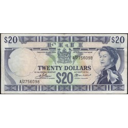 Фиджи 20 долларов 1974 года (FIJI 20 dollars 1974) P 75b: VF/XF