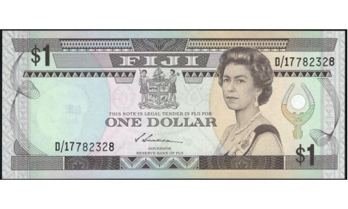 Фиджи 1 доллар 1987 года (FIJI 1 dollar 1987) P 86a: UNC