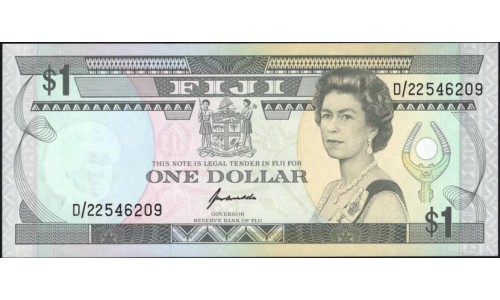 Фиджи 1 доллар 1993 года (FIJI 1 dollar 1993) P 89a : UNC