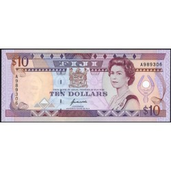 Фиджи 10 долларов 1992 года, префикс A (FIJI  10 dollars 1992 prefix A) P 94: UNC