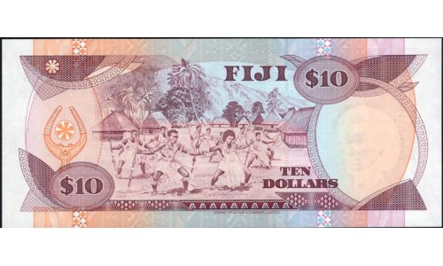 Фиджи 10 долларов 1992 года, префикс A (FIJI  10 dollars 1992 prefix A) P 94: UNC