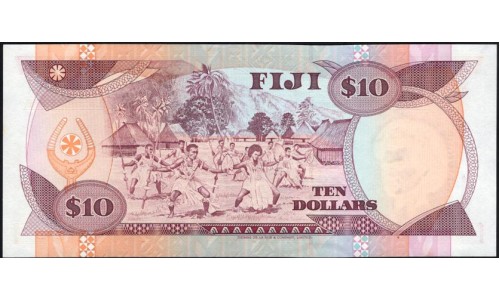 Фиджи 10 долларов 1992 года, префикс F (FIJI  10 dollars 1992 prefix F) P 94: UNC