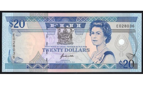 Фиджи 20 долларов 1992 года, префикс E (FIJI  20 dollars 1992 prefix E) P 95: UNC