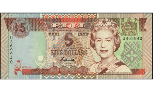 Фиджи 5 долларов 1995 года (FIJI  5 dollars 1995) P 97: UNC