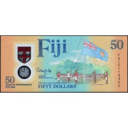 Фиджи 50 долларов 2020 года, полимер пластик (FIJI 50 dollars Commemorative Polymer Banknotes 2020) P W121 : UNC