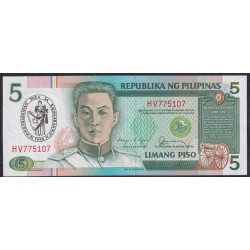 Филиппины 5 песо б\д (1990 год) (Philippines 5 piso ND (1990 year)) P 178b : Unc--