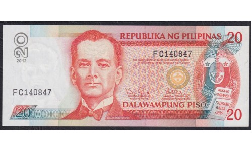 Филиппины 20 песо 2012 год (Philippines 20 piso 2012) P 182k: Unc