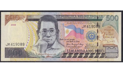 Филиппины 500 песо 2008 год (Philippines 500 piso 2008) P 196b(3): UNC