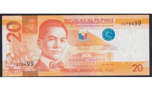 Филиппины 20 песо 2010 год (Philippines 20 piso 2010 year) P 206a(1): UNC