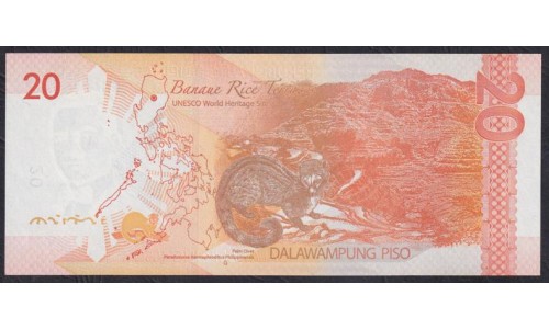 Филиппины 20 песо 2017G год (Philippines 20 piso 2017G) P 206b(3): UNC