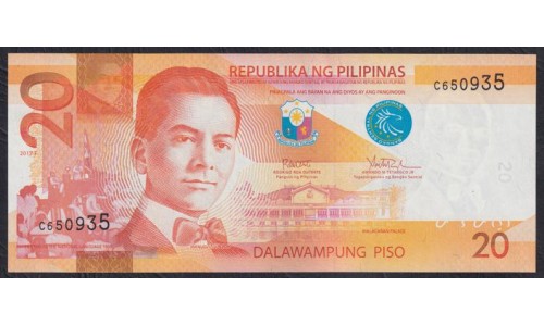 Филиппины 20 песо 2017F год (Philippines 20 piso 2017F) P 206b(2): UNC