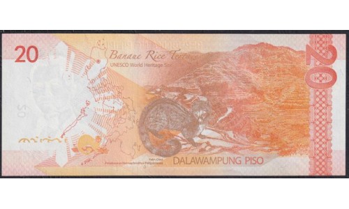Филиппины 20 песо 2017F год (Philippines 20 piso 2017F) P 206b(2): UNC