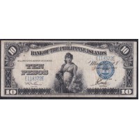 Филиппины 10 песо 01.01.1933, Банк Филиппинских Островов, НЕЧАСТАЯ (Philippines 10 pesos 01.01.1933, BANK OF THE PHILIPPINE ISLANDS) P 23: VF