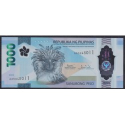 Филиппины 1000 песо 2022 года, префикс AA, полимер (PHILIPPINES 500 Piso / Pesos 2022,  AA-Prefix, Polymer) P W241(1-1):  UNC