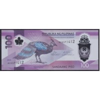 Филиппины 100 песо 2024 года, префикс АC, полимер (PHILIPPINES 100 Piso / Pesos 2024,  AC-Prefix, Polymer) P W238:  UNC