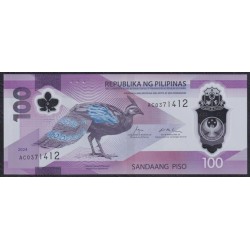Филиппины 100 песо 2024 года, префикс АC, полимер (PHILIPPINES 100 Piso / Pesos 2024,  AC-Prefix, Polymer) P W238:  UNC