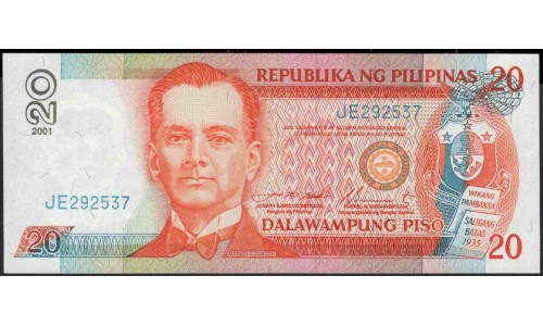 Филиппины 20 песо 2001 год (Philippines 20 piso 2001 year) P 182g : Unc