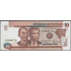 Филиппины 10 песо 2001 год (Philippines 10 piso 2001 year) P 187i : Unc