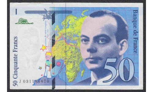 Франция  50 Франков 1997 года (France 50 Francs  1997) P 157Ad:  XF/aUNC