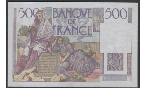 Франция  500 Франков  6-9-1945 года (France 500 Francs  6-9-1945) P 129a: XF/aUNC