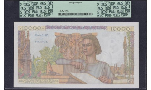 Франция  10000 Франков  4-11-1954 года (France 10000 Francs  4-11-1954) P 132d: PCGS 65 Gen New UNC PPQ