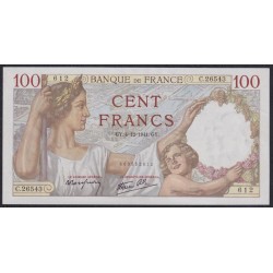 Франция  100 Франков  4=12=1941 года (France 100 Francs  4=12=1941) P 94: UNC