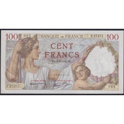 Франция  100 Франков  8=1=1942 года, штамп гашения (France 100 Francs  8=1=1942) P 94: UNC--