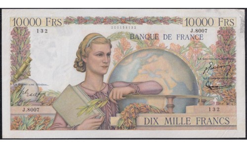 Франция  10000 Франков  3-3-1953 года (France 10000 Francs  3-3-1953) P 132d: XF