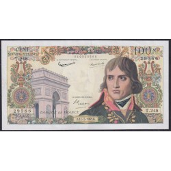 Франция  100 Новых Франков  11-7-1963 года, НАПАЛЕОН (France 100  Nouveaux Francs  3-12-1959) P 144: XF/aUNC без проколов