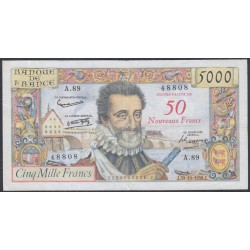 Франция 50 новых франков 30.10.1958 года, РЕДКИЕ (France 50 Nouveaux Francs 30.10.1958) P 139a: VF+++