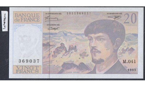 Франция  20 Франков 1993 года (France 20 Francs  1993) P 151f: UNC