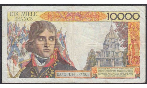 Франция  10000 Франков  4-7-1957 года,  (France 1000 Francs  4-7-1957) P 136b: VG