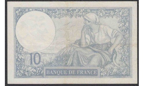 Франция  10 Франков  24=2=1928 года (France 10 Francs 24=2=1928) P 73d: VF/XF