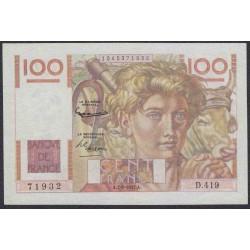 Франция  100 Франков  7-2-1952 года (France 100 Francs  7-2-1952) P 128d: aUNC
