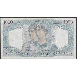 Франция  1000 Франков  6-12-1945 года (France 1000 Francs  6-12-1945) P 130a: VF