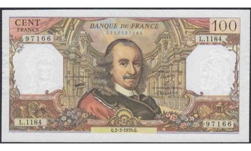 Франция  100 Франков  2-3-1978 года (France 100 Francs  2-3-1978) P 149c: XF/aUNC