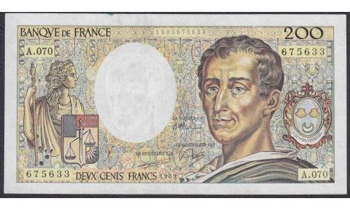 Франция  200 Франков 1992 года (France 200 Francs  1992) P 155e: XF/UNC