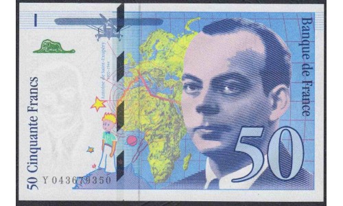 Франция  50 Франков 1997 года (France 50 Francs  1997) P 157Ad:  UNC
