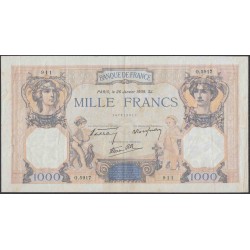 Франция  1000 Франков 26.1.1939 года (France 1000 Francs 26.1.1939) P 90с: XF