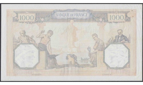 Франция 1000 Франков 18.1.1940 года (France 1000 Francs  18.1.1940) P 90с: XF