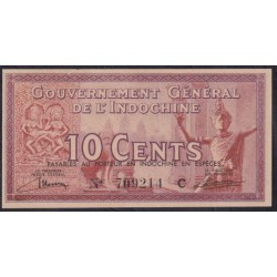 Французский Индо-Китай 10 центов б/д (1939) (FRENCH INDOCHINA 10 cents ND (1939)) P 85a: UNC