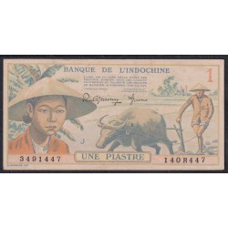 Французский Индо-Китай 1 пиастр б/д (1944), 4518684, Напечатаны в Японии (FRENCH INDOCHINA 1 piastre ND (1944) Japan Printed) P 74: UNC--