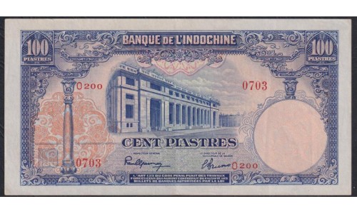 Французский Индо-Китай 100 донг б/д (1946), 0703 (FRENCH INDOCHINA 100 dong ND (1946)) P 79 : VF/XF