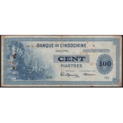 Французский Индо-Китай 100 донг б/д (1945) (FRENCH INDOCHINA 100 dong ND (1945)) P 78 : VF