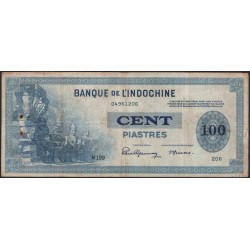 Французский Индо-Китай 100 донг б/д (1945) (FRENCH INDOCHINA 100 dong ND (1945)) P 78 : VF+