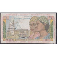 Французские Антильские Острова 5 франков 1964 год, РЕДКИЕ (FRENCH Antilles, Republique Francaise 5 Francs 1964)  P 7a: VF