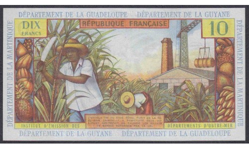 Французские Антильские Острова 10 франков 1964 год (FRENCH Antilles Guiana 10 Francs 1964)  P 8: aUNC/UNC