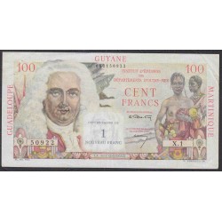 Французские Антильские Острова, Гаяна 1 новый франк на 100 франках 1961 год (FRENCH Antilles Guiana  1 Nouveau Franc on 100 Francs 1961)  P 1: VF