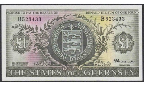 Гуренси 1 фунт 1969-75 года (GUERNSEY 1 pound 1969-75) P45a: aUNC