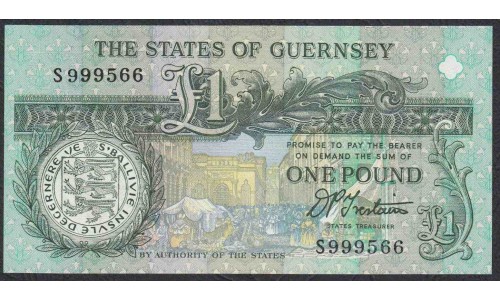 Гуренси 1 фунт 1991 года (GUERNSEY 1 pound 1991) P 52b: UNC